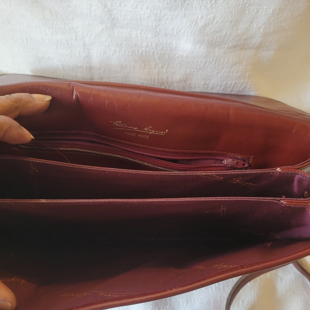 Vintage Etienne Aigner Leather Crossbody satchel brief in Oxblood red - Picture 6 of 16